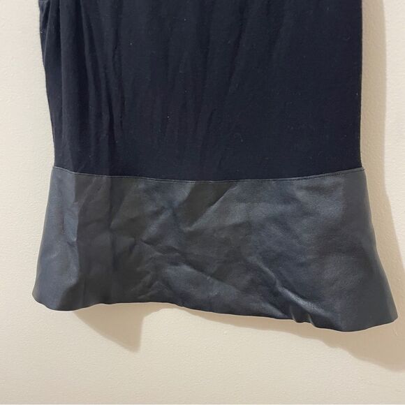 Bailey 44 Black Sleeveless Tank Top W/ Leather Peplum Bottom Size Small - Picture 3 of 7